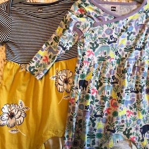 Two Tea Collection Rompers.